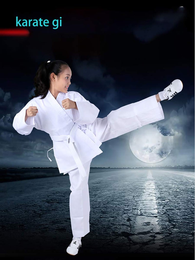 NAMAZU Karate Uniform for Kids and Adult  Lightweight Karate Gi Student Uniform with Belt for Martial Arts Training - White - Image 2